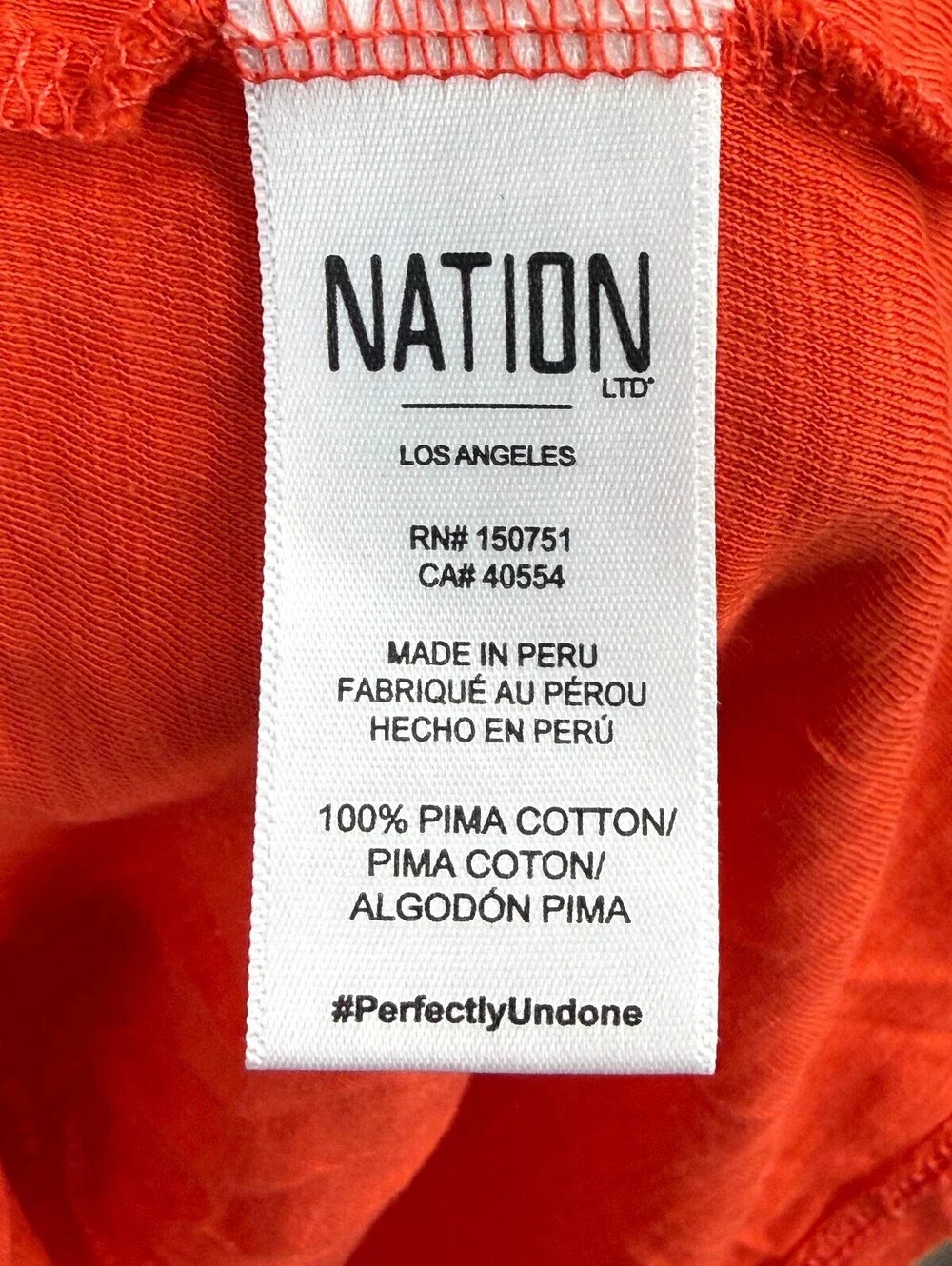 Nation LTD Orange Red 100% Pima Cotton Ruffle Sleeve Top - Size - X-Large